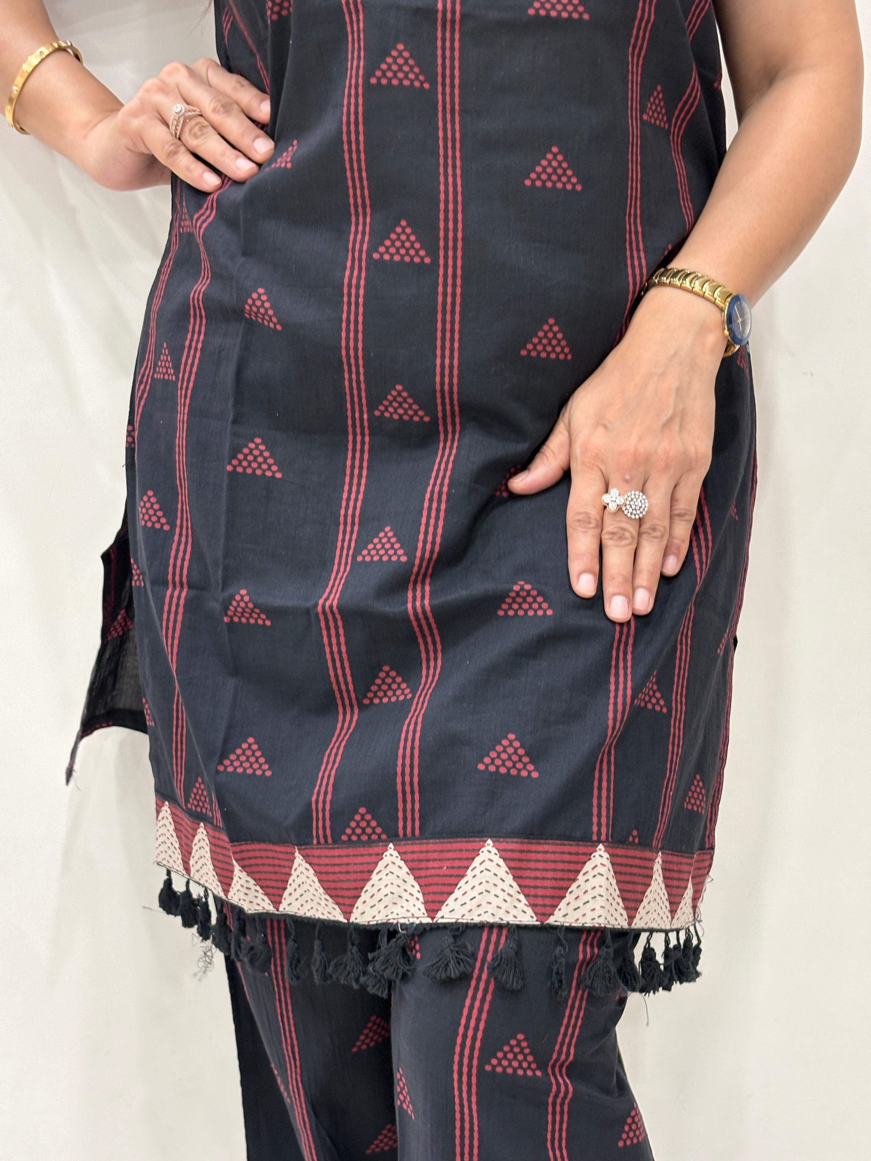 Women's Black Printed Co-Ord Set | Sleeveless Kurta & Palazzo Set | Rangriti House
