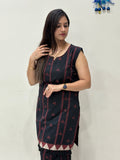 Women's Black Printed Co-Ord Set | Sleeveless Kurta & Palazzo Set | Rangriti House