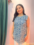 Indigo Print Cotton Sleeveless Top