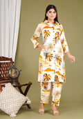 Sunshine Floral Printed Kurta Set – Yellow