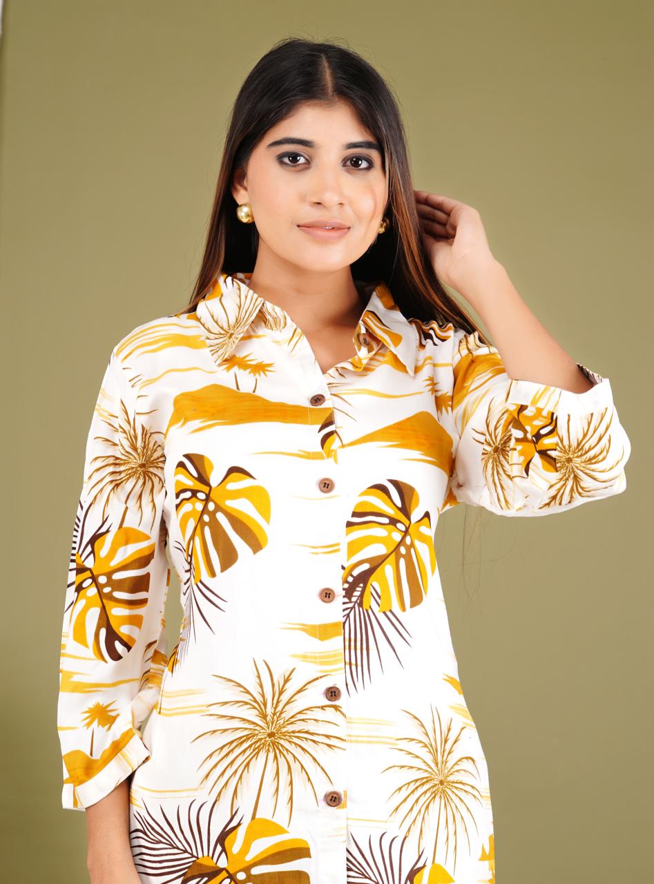 Sunshine Floral Printed Kurta Set – Yellow