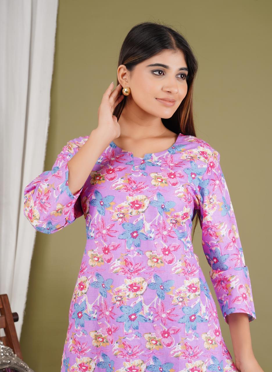 Soft Floral Pastel Printed Kurta Set