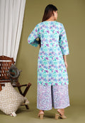 Elegant Floral Kurta Set with Printed Pants – Women’s Ethnic Wear